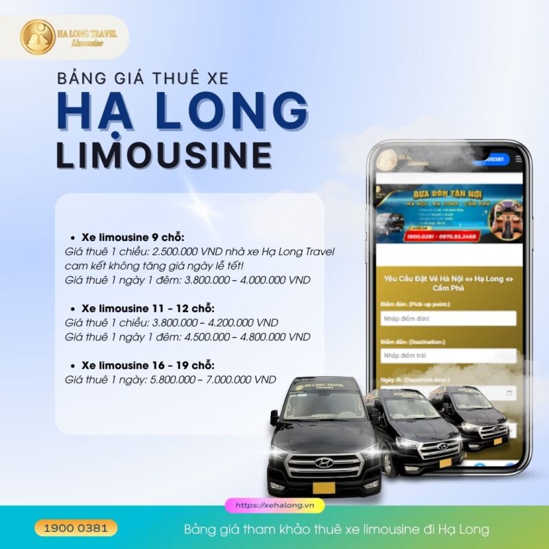 Bảng giá tham khảo thuê xe limousine đi Hạ Long