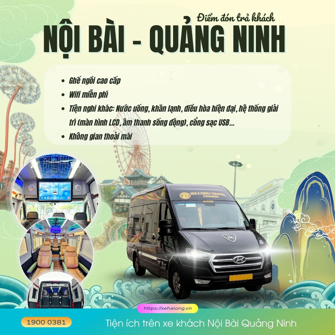 tien ich tren xe khach noi bai quang ninh