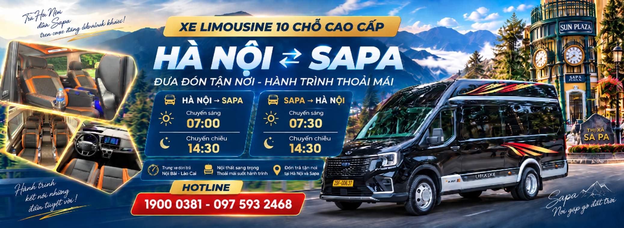 Vé Limousine 10 Chỗ Hà Nội ⇄ Sapa